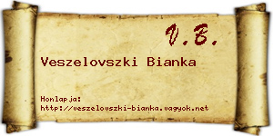 Veszelovszki Bianka névjegykártya